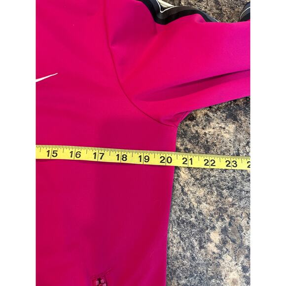 Nike Large Magenta Purple Zip Front Track Jacket Black Gray Racing Stripes - Picture 6 of 7